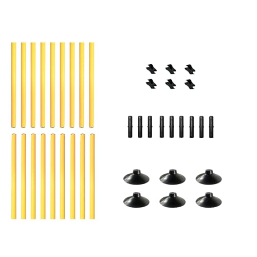 TNZMART 4.9 FT Agility Poles Adjustable Hurdles for Soccer Football Speed Training Equipment Track and Field - style: 3 groups