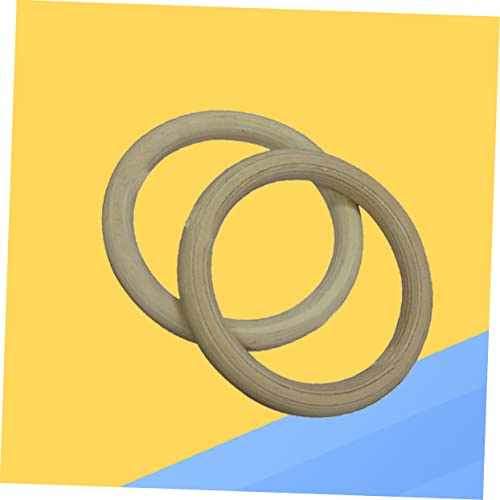 BESPORTBLE Pair Gymnastic Rings Fitness Ring Exercise Rings Workout Rings aldult Stretch Ring Bamboo Child - color: Khaki