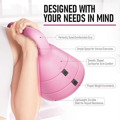 Adjustable Kettlebell, 5lb 9lb 15lb Kettlebell Weights Set, Ergonomic Design & Wide-Handle for Home Gym, Full-Body Workouts Strength Training and Weight Loss, Good for Men Women & Beginners - color: Pink