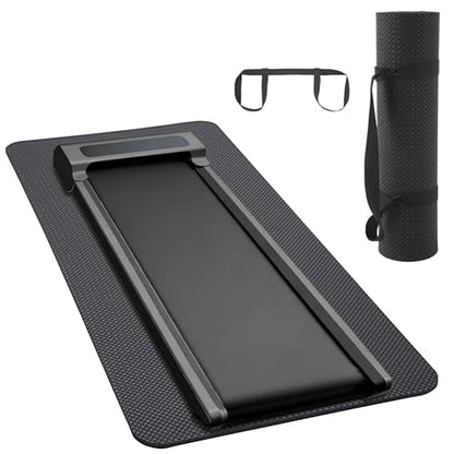 0.5 Inch Walking Pad Mat, 55x24 Inch Non-Slip Treadmill Mat for Walking Pad, Treadmill, Bike, Exercise, Heavy Duty Workout Floor Protection for Carpet Floors(Black)