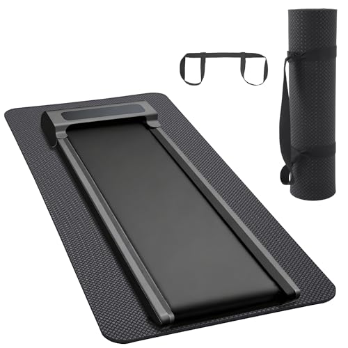 MABOZOO 0.5 Inch Walking Pad Mat, 55x24 Inch Non-Slip Treadmill Mat for Walking Pad, Treadmill, Bike, Exercise, Heavy Duty Workout Floor Protection for Carpet Floors(Black)