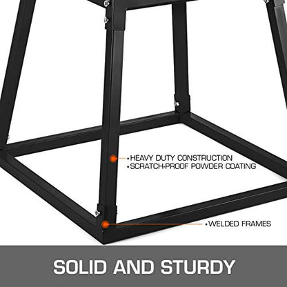 Happybuy Plyometric Platforms 4 PCS Set (6", 12", 18", 24"),Plyometric Jump Box Plyometric Training Jump Squat Box Fitness Box Set for Jump Exercise Fit Training Black