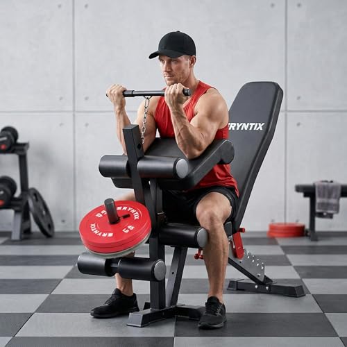 Adjustable Leg Extension and Curl Machine, Foldable Pro Heavy-Duty Weight Bench, 1600LBS Workout Bench, 21-Position Multifunctional Weight Benchs, Iscc Plus Certified for Home Gym
