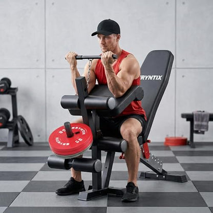 Adjustable Leg Extension and Curl Machine, Foldable Pro Heavy-Duty Weight Bench, 1600LBS Workout Bench, 21-Position Multifunctional Weight Benchs, Iscc Plus Certified for Home Gym