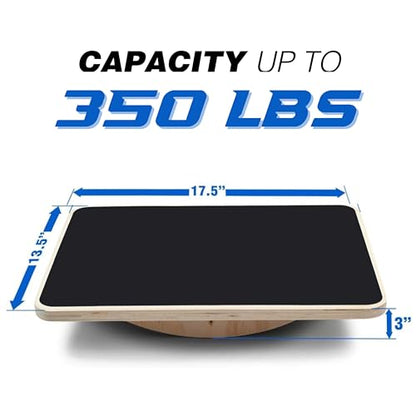 Yes4All 350LBS Professional Wooden Balance Board for Leg Workout, Anti-Slip Rocker Board, Wobble Board for Standing Desk
