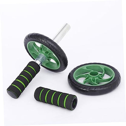 Dual Wheel Abdominal Roller with Knee Pad Device for Core Strength and Muscle Building Lightweight and Portable Green Ab Wheel for Home Workouts