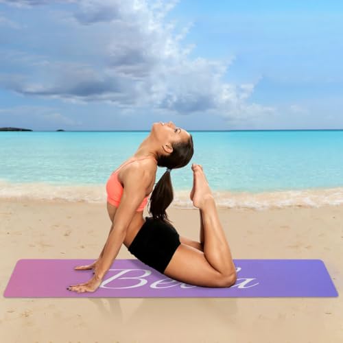 Custom Name Yoga Mat,Personalized Travel Yoga Exercise Mat,Non Slip,Perfect for Kids & Adults,Gradient Color D Series - color: Style 13