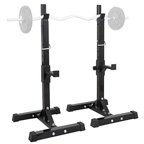 Pair of Adjustable Squat Rack 40inch-66inch Barbell Bracket Solid Steel Free Press Bench, Home Gym Portable Dumbbell Racks Stands, Family Sports Fitness Equipment,Black