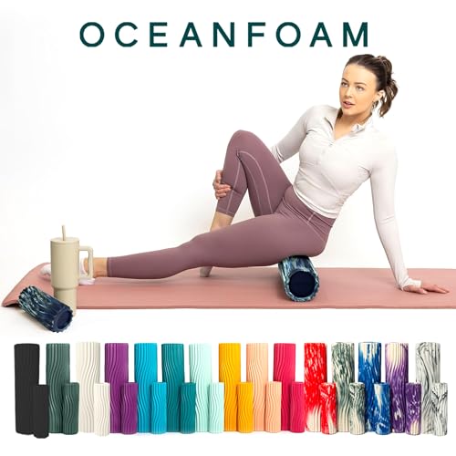 Oceanfoam Ripple Small Foam Roller (Dark Navy, Hunter & Seafoam Marbled) - color: Dark Navy, Hunter & Seafoam Marbled