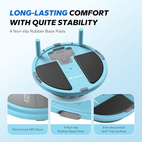MERACH Balance Ball Trainer, 18 Inch Half Exercise Ball with Resistance Bands and Foot Pump, Half Yoga Ball for Core Strength Training, 450lb Capacity