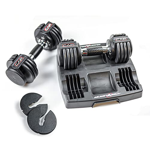 CAP ADJUSTABELL Adjustable Dumbbell Weights - Singles & Pairs | 12.5 lb, 25 lb & 55 lb | Multiple Handle Options - size: 12.5 lb - Honeycomb Chrome and Black Handle, style: Pair