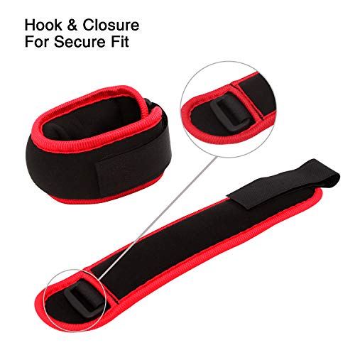 Pesas de Tobillo/Muñeca, Pesas de Puño de Mano de Brazo de Pierna Pequeña para Mujeres y Niños, Equipo de Ejercicio con Correas Ajustables para Gimnasio, Caminar, Trotar, Aeróbicos (1 Par) - color: 1.1 lb, Red