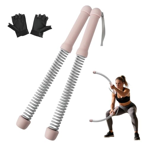 Ropeless Battle Ropes — 1.76LB Weighted 2 Pack, Portable Cordless Training Ropes with Training Gloves for Home Gym HIIT Cardio, Quiet Equipment for Apartments, Men & Women (Pink) - color: Pink