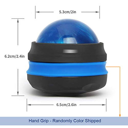 Massage Ball, Manual Roller Massager, 2-Pack Handheld Self Massage Therapy and Relax Full Body Tools for Sore Muscles, Shoulders, Neck, Arms, Legs, Back, Foot, Body (Blue+Purple)