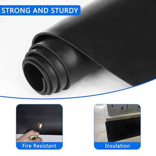 WochiTV Solid Rubber Sheets Strips, 12" Wide x 3/8" Thick x 12" Long Neoprene Rubber Rolls Perfect for DIY Gasket Material, Sealing, Liner, Shield, Padding, Mat - size: 12" W x 12" L, style: 3/8(.375") Thick