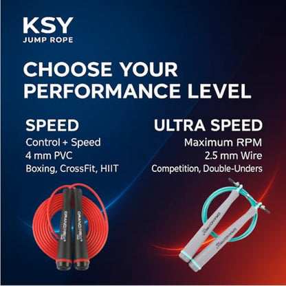 Jump Rope for Men and Women (Grand Prix Ultra Speed Series) – Adjustable Wire Rope for CrossFit, Boxing, and Fitness Training – Smooth, Fast, Tangle-Free Rotation (Made in Korea) - color: Gray/Mint