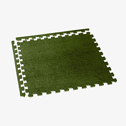 We Sell Mats 3/8 Inch Thick Interlocking Foam Carpet Tiles Durable Carpet Squares Anti Fatigue Support for Home Office or Classroom Use - color: Olive, style: 100 Square Feet (25 Tiles)