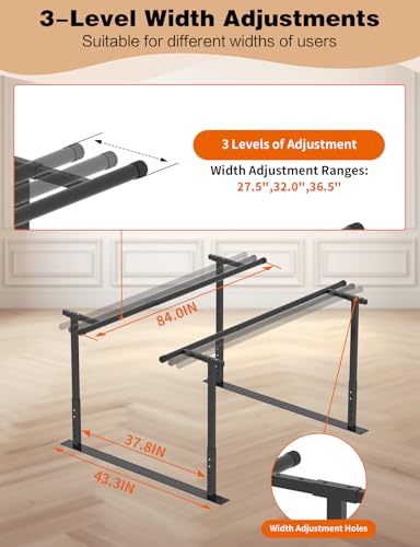 YEEZOO Parallel Bars for Physical Therapy 7FT, Adjustable Height & Width Walking Assist bar for Rehabilitation & Walking Balance Issues(7FT/214cm) - size: 7FT Length