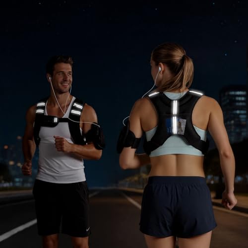 VEVOR Weighted Vest, 6lbs/8lbs/10lbs/25lbs Body Weight Vest for Men Women, with Reflective Stripe, Adjustable Buckle, Workout Equipment for Strength Training, Running, Jogging, Fitness, Muscle Building, Weight Loss