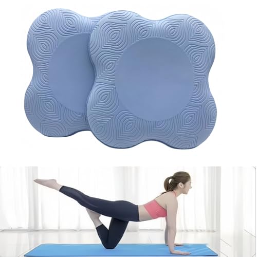 Yoga Knee Guards (Set of 2) - Male and Female Yoga Props and Accessories for Fitness, Travel, Meditation, Kneeling, Balance, Floor, Pilates Pads for Knee and Elbow - color: Blue