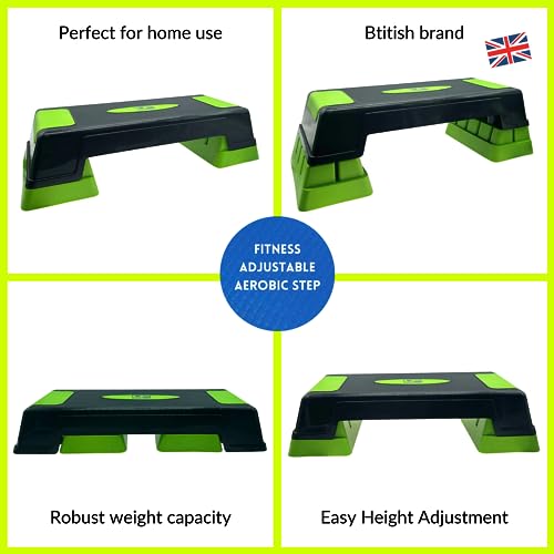 Adjustable Aerobic Step Charcoal/Green, K-REY-UFA248