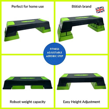 Adjustable Aerobic Step Charcoal/Green, K-REY-UFA248