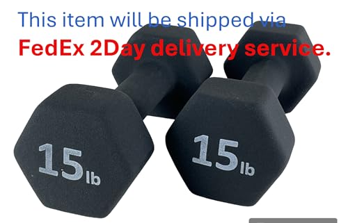 Neoprene Coated Dumbbell Hand Weight Set - style: 15-Pound, Set of 2