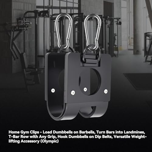 Home Gym Clips : Load Dumbbells on Barbells, Turn Bars into Landmines, T-Bar Row with Any Grip, Hook Dumbbells on Dip Belts - style: 1 pcs