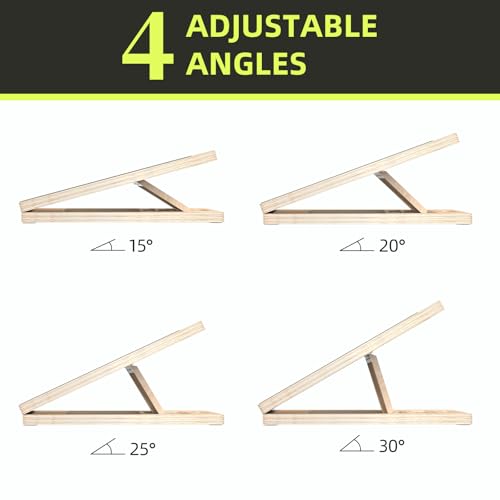 Adjustable Wooden Slant Board for Calf Stretching ,Portable Calf Strecther Incline Board for Knees Ankle Heel Feet Leg,Slanted Board for Physical Therapy - style: Standard Edition (15°-30°)