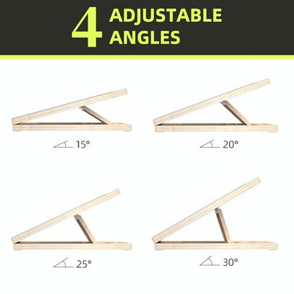 Adjustable Wooden Slant Board for Calf Stretching ,Portable Calf Strecther Incline Board for Knees Ankle Heel Feet Leg,Slanted Board for Physical Therapy - style: Standard Edition (15°-30°)
