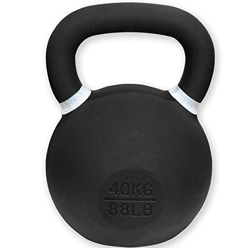 Valor Fitness Premium Kettlebell – Powder Coated Cast Iron for Durability – Enhanced Grip Strength – Weightlifting Core Training Home Gym Workout Equipment - 88 lb