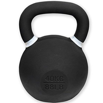Valor Fitness Premium Kettlebell – Powder Coated Cast Iron for Durability – Enhanced Grip Strength – Weightlifting Core Training Home Gym Workout Equipment - 88 lb