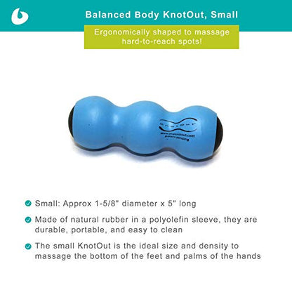 Balanced Body KnotOut, Pilates Roller for Muscle Relief, Physical Therapy Muscle Massage Roller, Post-Workout Deep-Tissue Roller, Small, Blue