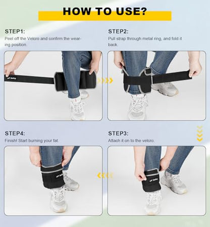Adjustable Ankle Weights for Women Men 1 2 4 5 6 8 10 LBS 1 Pair Leg Weights Wrist Hand Arm Weights with Removable Weight Strength Training Weight for Walking Running Gym Fitness Physical Therapy