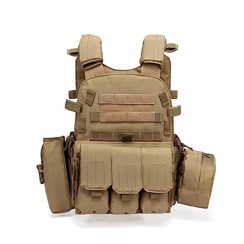 Trainning Tactical Airsoft Paintball Combat Swat Assault Army Shooting Hunting Outdoor Molle Police Vest - color: Htan