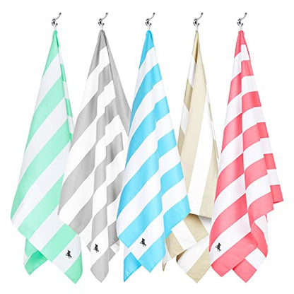 Dock & Bay Beach Towel - Quick Dry, Sand Free - Compact, Lightweight - 100% Recycled - Includes Bag - Cabana Light - Goa Grey - Extra Large (200x90cm, 78x35) - color: Cabana Light - Goa Grey, size: Extra Large (200x90cm, 78x35")