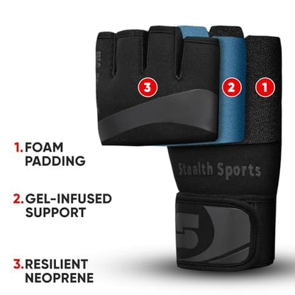 Boxing Inner Gloves Neoprene Wrist Support Padded Gel Wraps Hand Protection Boxing Bag Hand Wraps for Punching MMA Martial Arts Muay Thai Speed Bag Training – Under Mitts - size: Small