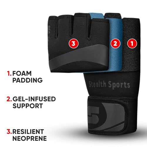 Boxing Inner Gloves Neoprene Wrist Support Padded Gel Wraps Hand Protection Boxing Bag Hand Wraps for Punching MMA Martial Arts Muay Thai Speed Bag Training – Under Mitts - size: Medium