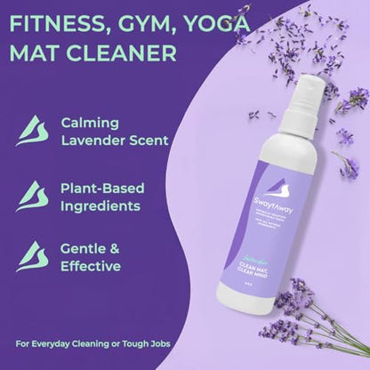 SwaytAway Fitness Mat Mist with Towel, 4oz Travel Size, 1 Pack, Lavender - size: 4 oz - 1 Pack