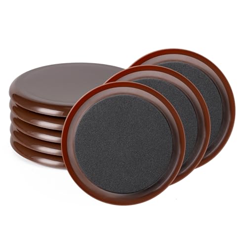 Furniture Sliders, 8 Pcs 4 3/4'' Furniture Sliders Pads （Coffee） - size: 4 3/4" Round-8 Pack Coffee