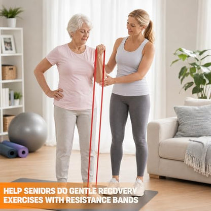 Resistance Bands Set for Women Beginners Seniors-3 Pack Pull Up Bands with Door Anchor Handles - Low Impact Exercise Bands for Home Workouts Yoga Pilates Recovery & Mobility Stretching Toning