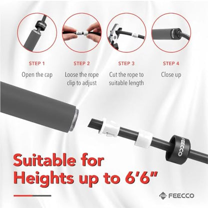 FEECCO Weighted Jump Rope for Men, PVC Rope with Metal Handles and Ball Bearings - color: 2.3LB