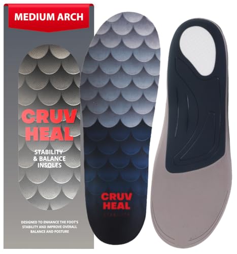 CRUVHEAL Work Orthotic Plantar Fasciitis Boot Insoles Men Women, M