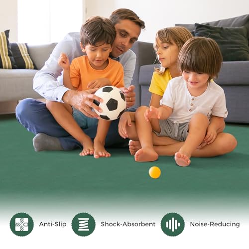 Tangkula 25 Pack-100 Sq.Ft. Foam Floor Tiles, Interlocking Carpet Tiles with Edge Borders, 24" × 24" Puzzle Exercise Mats for Living Room, Bedroom and Office (Green, 100 Sq.Ft.)