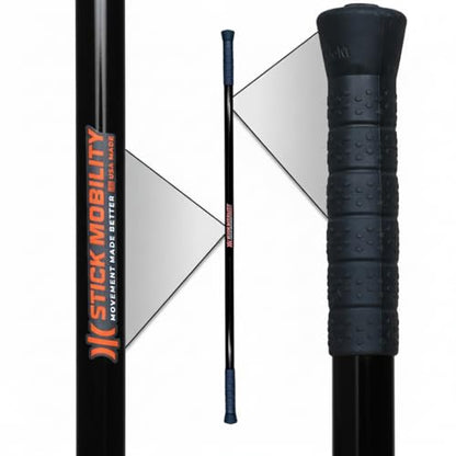 Stick Mobility 3 Stick Training Bundle | Mobility Stick to Improve Flexibility, Mobility, and Strength with Active Stretching for Golf, Running, Fitness, Pickleball, and More - color: Black
