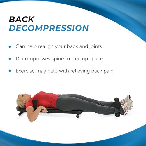Stamina Products InLine Back Stretch Bench System, Decompress Spine and Joints for Inversion Traction Therapy, Blue Gray | Up to 250 lbs Weight Capacity; No Inversion Decompression fitness equipment