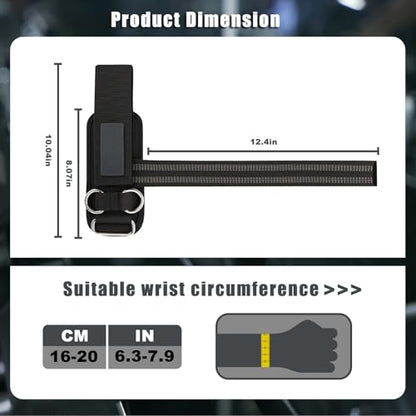 Weight Lifting Straps with D Rings, 2-in-1 Non-Slip Wrist Straps for Weightlifting, Workout Straps for Men Women, Gym Straps for Cable Machine