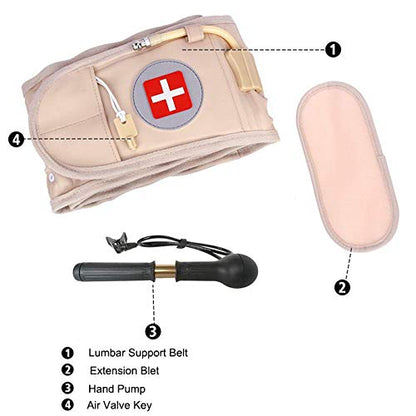 Goldmille Decompression Back Belt Lumbar Traction Device for Lower Back Pain, Lower Back Brace Inflatable - One Size for 29-49 Waist