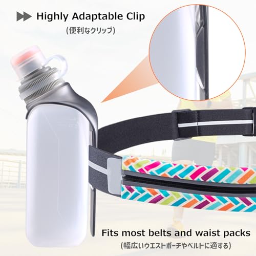 Running Water Bottles Flask BPA Free Leakproof Hydration Vest Packs Waist Belt Replacement for Triathlon Marathon Hiking Cycling Climbing Runner - color: #1 250ml/8.5oz with Clip