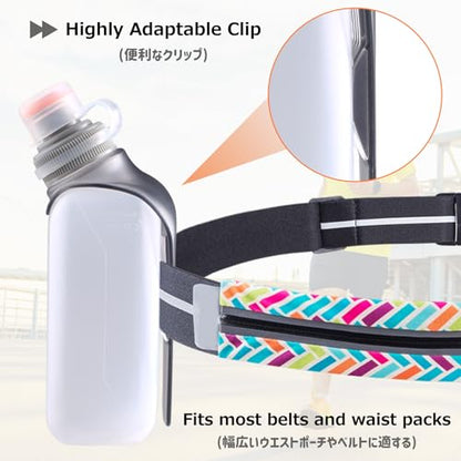 Running Water Bottles Flask BPA Free Leakproof Hydration Vest Packs Waist Belt Replacement for Triathlon Marathon Hiking Cycling Climbing Runner - color: #1 250ml/8.5oz with Clip